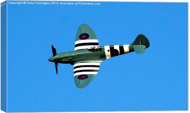 Spitfire Flying High Canvas Print by Peter Farrington