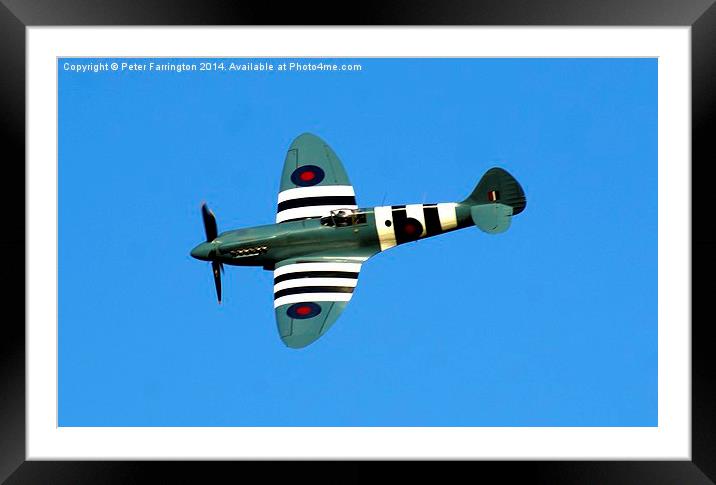 Spitfire Flying High Framed Mounted Print by Peter Farrington