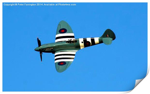 Spitfire Flying High Print by Peter Farrington
