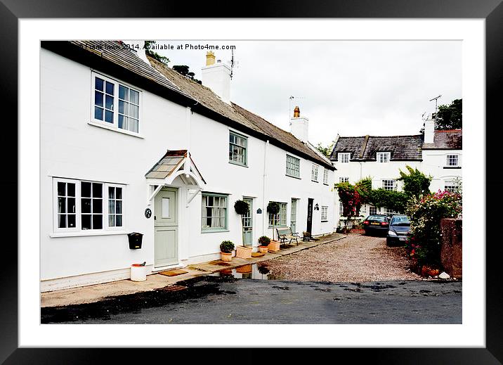 A pretty row of cottages in parkgate, Wirral, UK Framed Mounted Print by Frank Irwin
