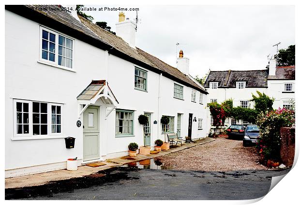A pretty row of cottages in parkgate, Wirral, UK Print by Frank Irwin