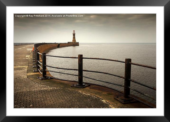 Roker Pier and Lighthouse Framed Mounted Print by Ray Pritchard