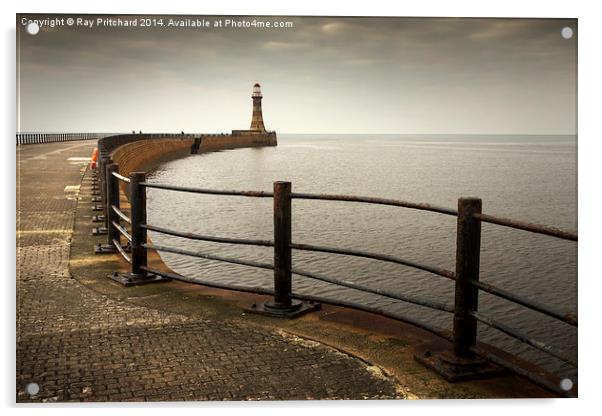 Roker Pier and Lighthouse Acrylic by Ray Pritchard