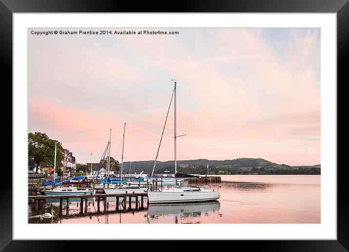 Ambleside Pier at Sunset Framed Mounted Print by Graham Prentice
