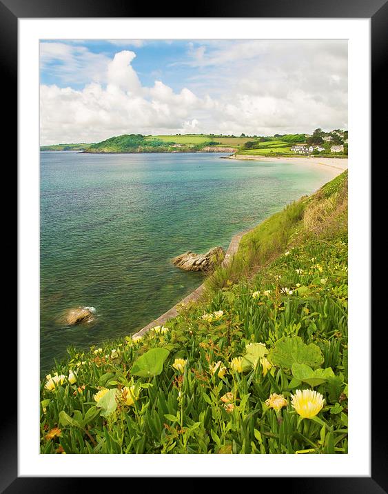 Falmouth Beach Cornwall Framed Mounted Print by Clive Eariss