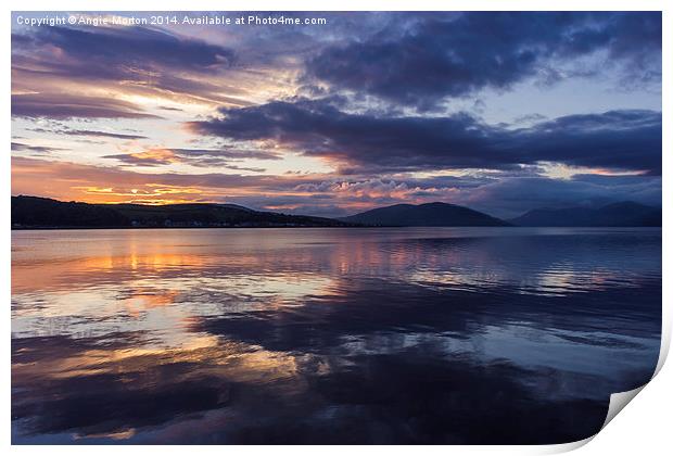 Rothesay Bay at Sunset Print by Angie Morton