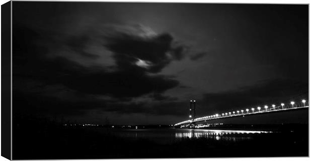 Humber Bridge at night Canvas Print by Liam Gibbins