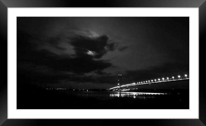 Humber Bridge at night Framed Mounted Print by Liam Gibbins