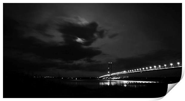 Humber Bridge at night Print by Liam Gibbins