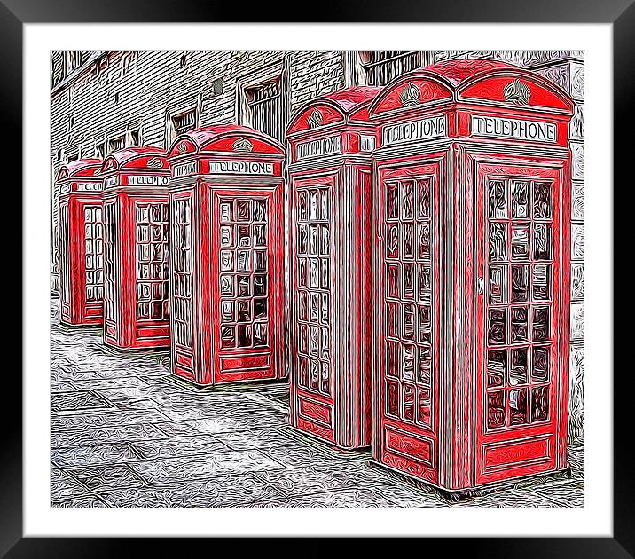 London Phone Boxes Part II Framed Mounted Print by Scott Anderson