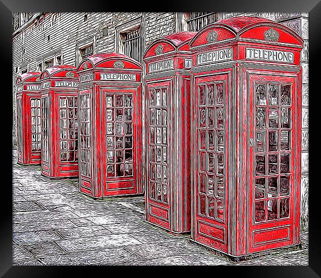 London Phone Boxes Part II Framed Print by Scott Anderson