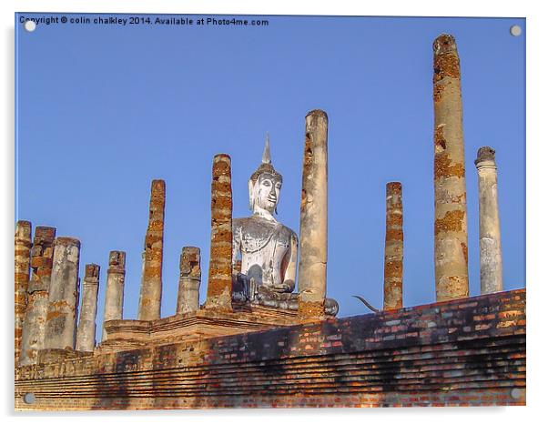 North Thailand Buddhist Wat Acrylic by colin chalkley