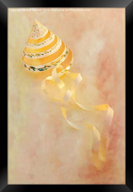 Shell with Ribbon Framed Print by Ann Garrett