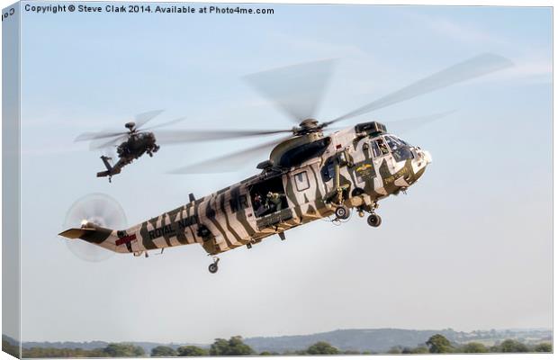 Sea King and Apache Helicopters Canvas Print by Steve H Clark