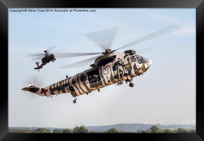 Sea King and Apache Helicopters Framed Print by Steve H Clark