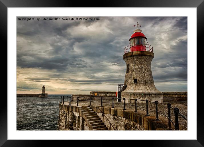 South Shields and Tynemouth Lighthouses Framed Mounted Print by Ray Pritchard