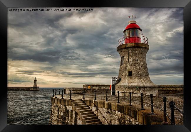 South Shields and Tynemouth Lighthouses Framed Print by Ray Pritchard