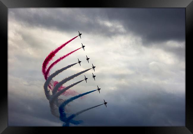 Red Arrows Phoenix Formation Framed Print by Dean Messenger
