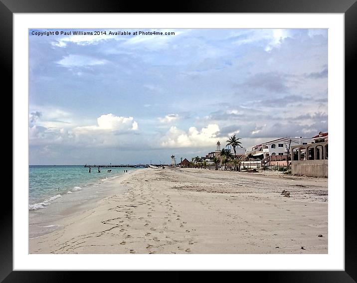 Puerto Morelos Beach and Lighthouses Framed Mounted Print by Paul Williams