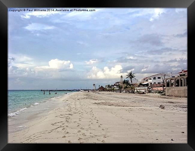 Puerto Morelos Beach and Lighthouses Framed Print by Paul Williams