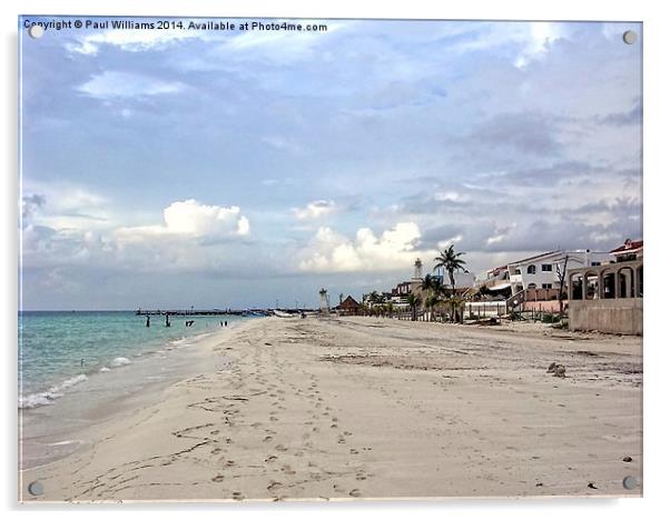 Puerto Morelos Beach and Lighthouses Acrylic by Paul Williams