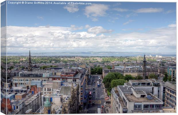View over Edinburgh Canvas Print by Diane Griffiths