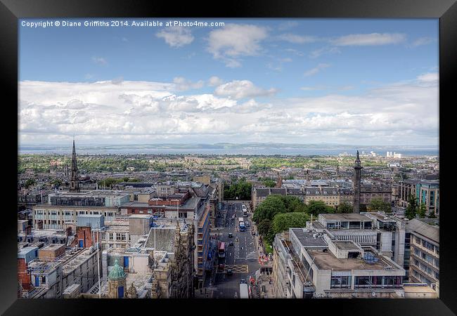 View over Edinburgh Framed Print by Diane Griffiths