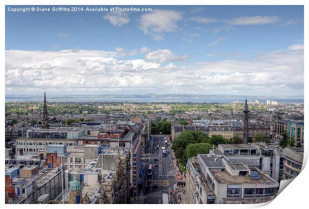 View over Edinburgh Print by Diane Griffiths