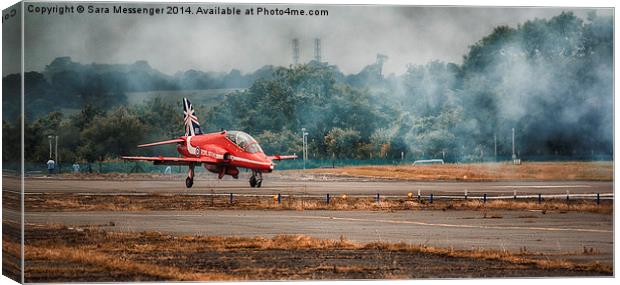 RAF Red arrow hawk jet has landed Canvas Print by Sara Messenger