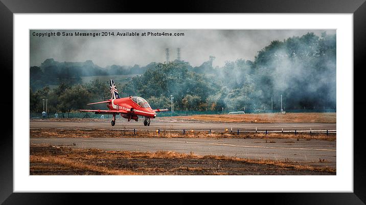 RAF Red arrow hawk jet has landed Framed Mounted Print by Sara Messenger