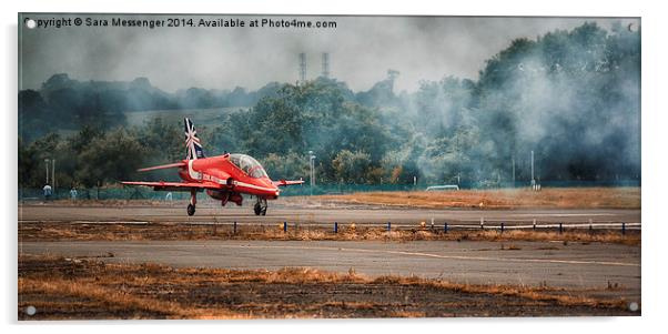 RAF Red arrow hawk jet has landed Acrylic by Sara Messenger
