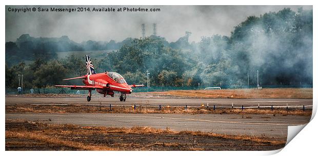RAF Red arrow hawk jet has landed Print by Sara Messenger