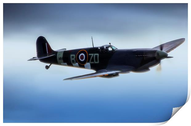 Spitfire in Flight Print by Dean Messenger