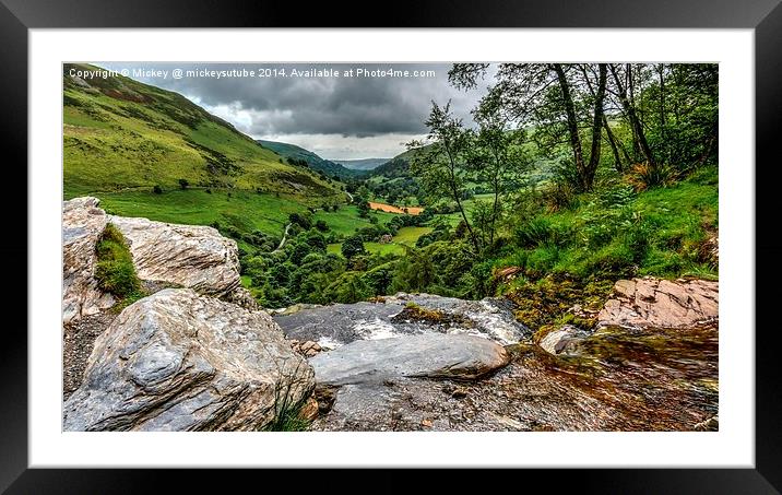 View From Pistyll Rhaeadr Waterfall Framed Mounted Print by rawshutterbug 