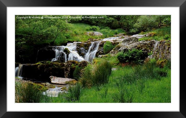 Top Falls Of Pistyll Rhaeadr Waterfalls Framed Mounted Print by rawshutterbug 