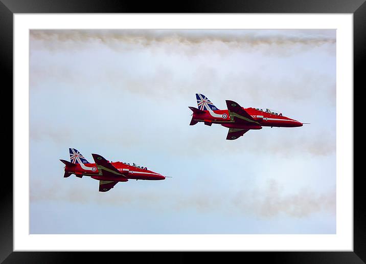 Red Arrows Duo Framed Mounted Print by Dean Messenger