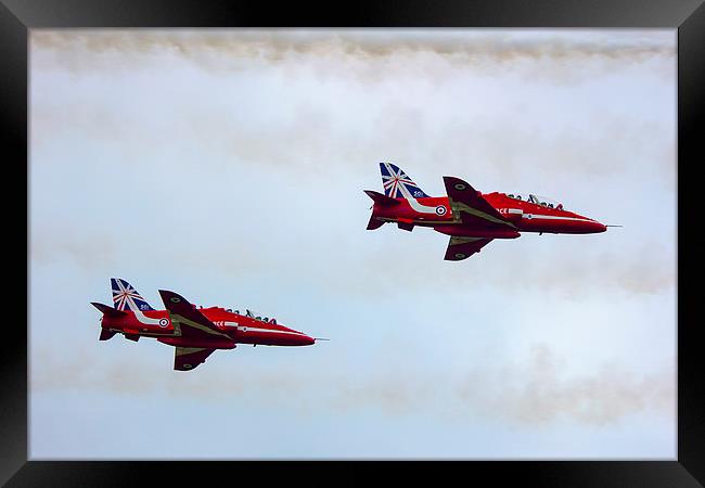 Red Arrows Duo Framed Print by Dean Messenger