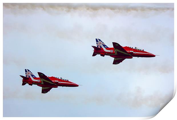 Red Arrows Duo Print by Dean Messenger