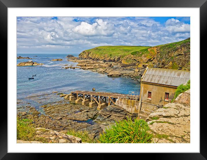 Lizard Point, Polpeor Cove Pier Framed Mounted Print by Hazel Powell