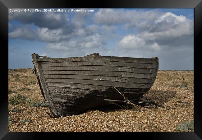 Old fishing boat on the beach Framed Print by Paul Fleet