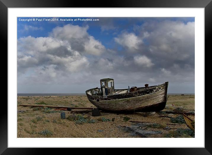 Broken down old fishing boat Framed Mounted Print by Paul Fleet
