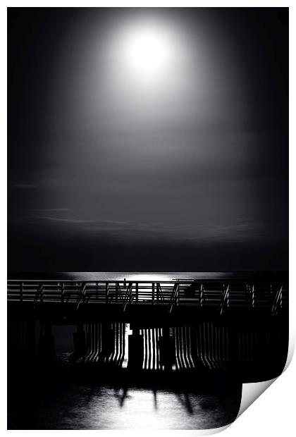 Full Moon over Bramble Bay Print by Peta Thames