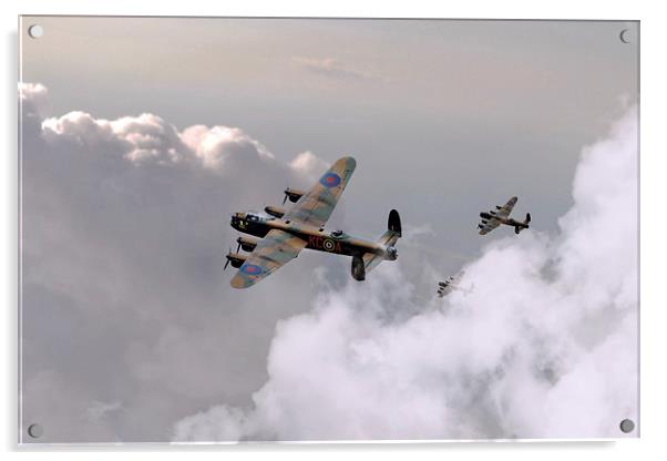 Lancasters Forming Up Acrylic by J Biggadike