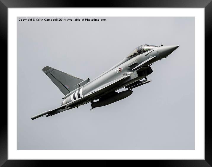 RAF Typhoon D-day stripes Framed Mounted Print by Keith Campbell