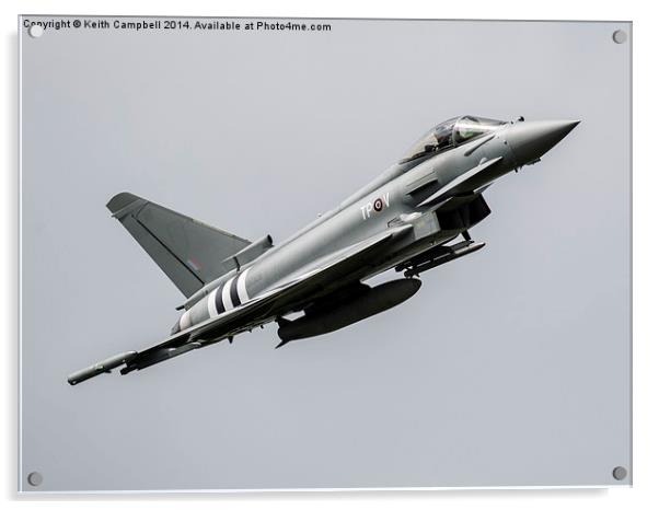 RAF Typhoon D-day stripes Acrylic by Keith Campbell