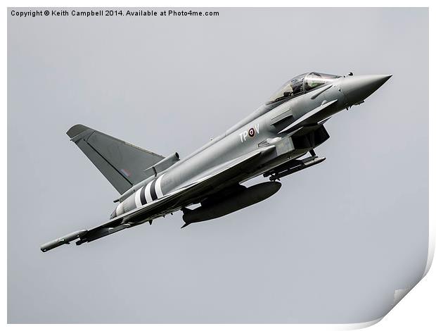 RAF Typhoon D-day stripes Print by Keith Campbell