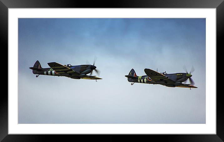 Spitfires in Flight Framed Mounted Print by Dean Messenger
