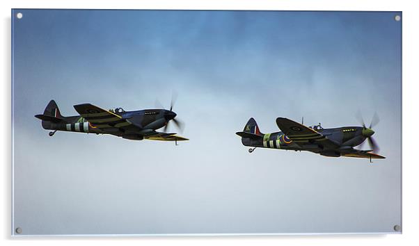 Spitfires in Flight Acrylic by Dean Messenger