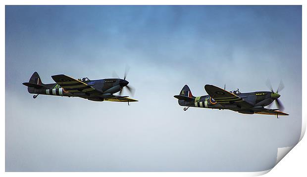 Spitfires in Flight Print by Dean Messenger