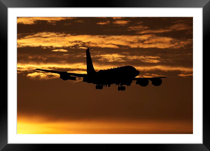 RC-135 Back home at Sunset Framed Mounted Print by Duncan Monk